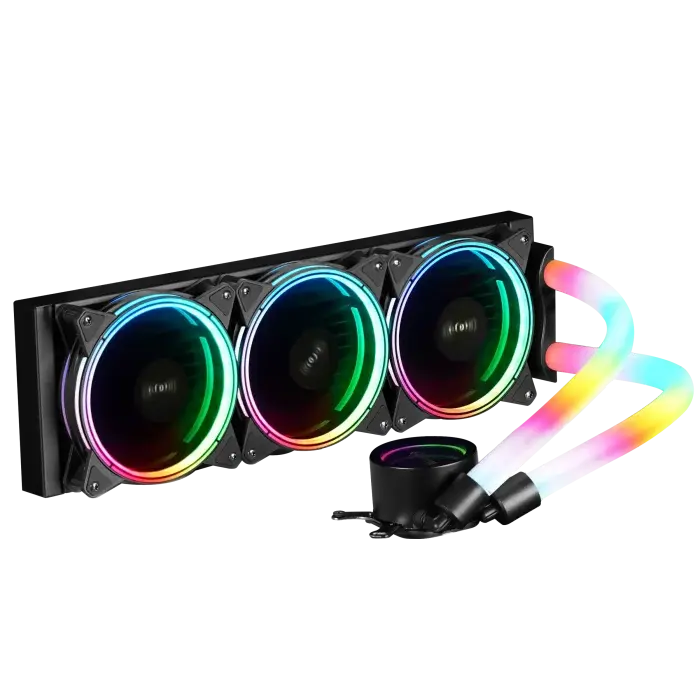 واترکولر Fater FW-360R3B1 مشکی با رادیاتور ۳۶۰ میلی‌متری و فن‌های ARGB – تهران پی‌سی