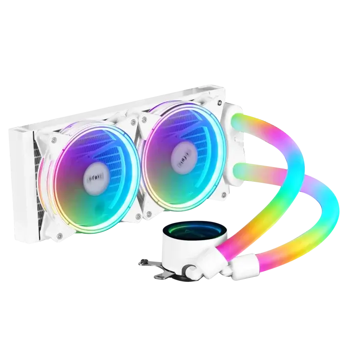 واترکولر Fater FW-240R2W1 سفید با رادیاتور ۲۴۰ میلی‌متری و فن‌های ARGB – تهران پی‌سی