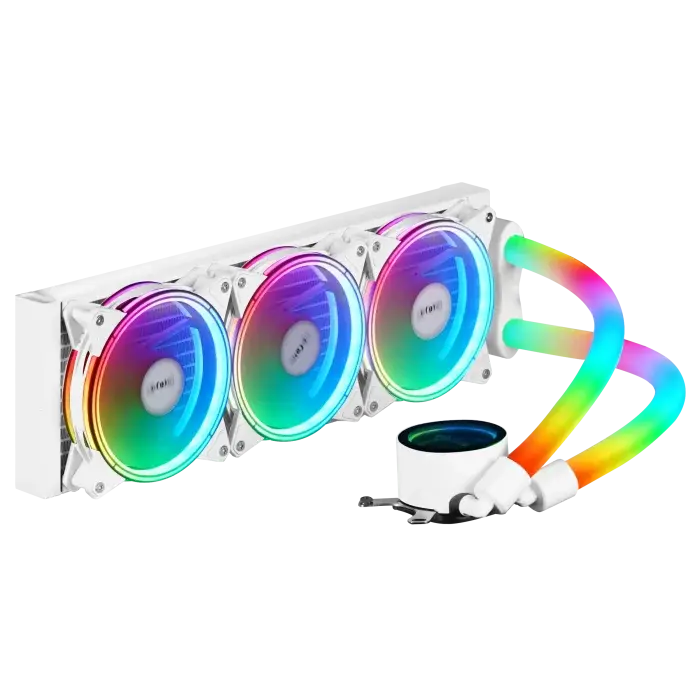 واترکولر Fater FW-360R3W1 با رادیاتور ۳۶۰ میلی‌متری و فن‌های ARGB سفید – تهران پی‌سی