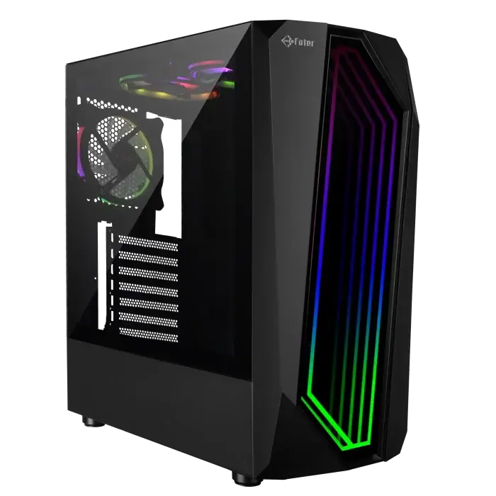 کیس Fater FG-740G میدتاور گیمینگ مشکی‌سبز