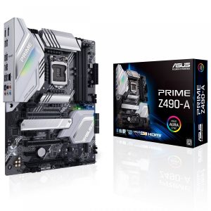مادربرد ASUS PRIME Z490-A با طراحی سفید و پشتیبانی از نسل 10 و 11 – تهران پی‌سی